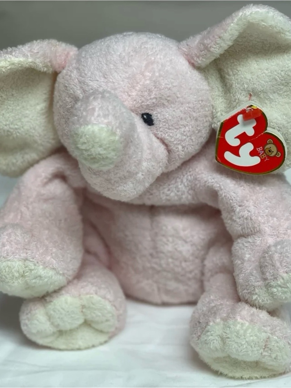 Ty Pluffies Winks Pink Elephant NWT 2006  100% TyLux Love To Baby NEW
